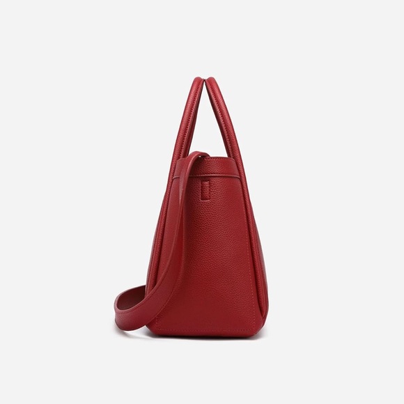 Red NEWBELLA Vegan Leather Tote Bag Shoulder Bag Handbag with Matching Purse - Picture 4 of 11